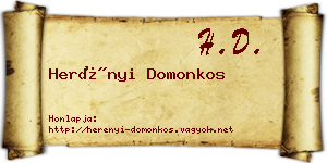 Herényi Domonkos névjegykártya